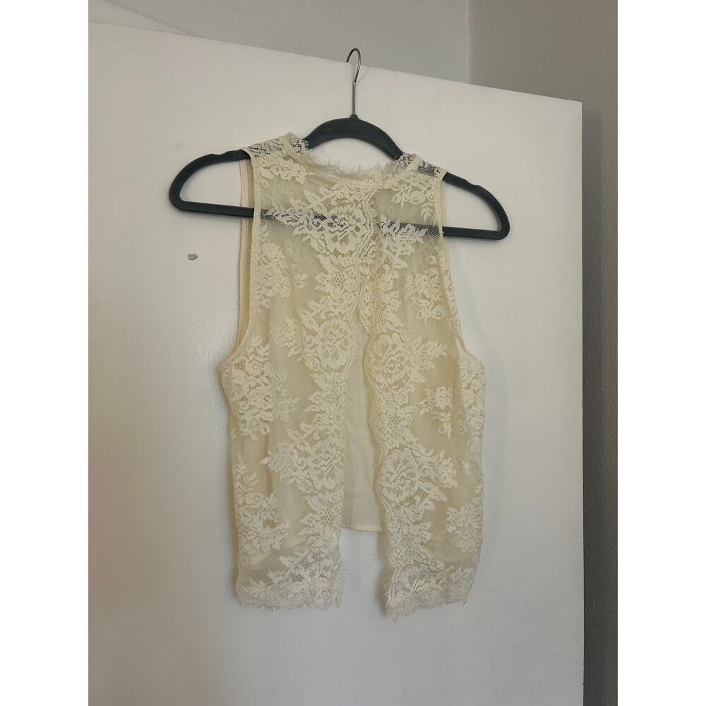 Free People Split Back Lace Top